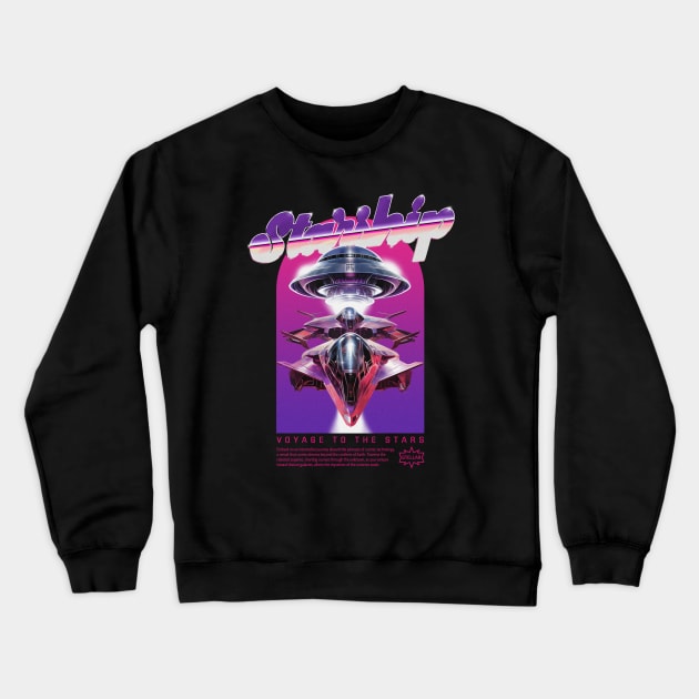 Starship Retro sci fi Crewneck Sweatshirt by Tip Top Tee's